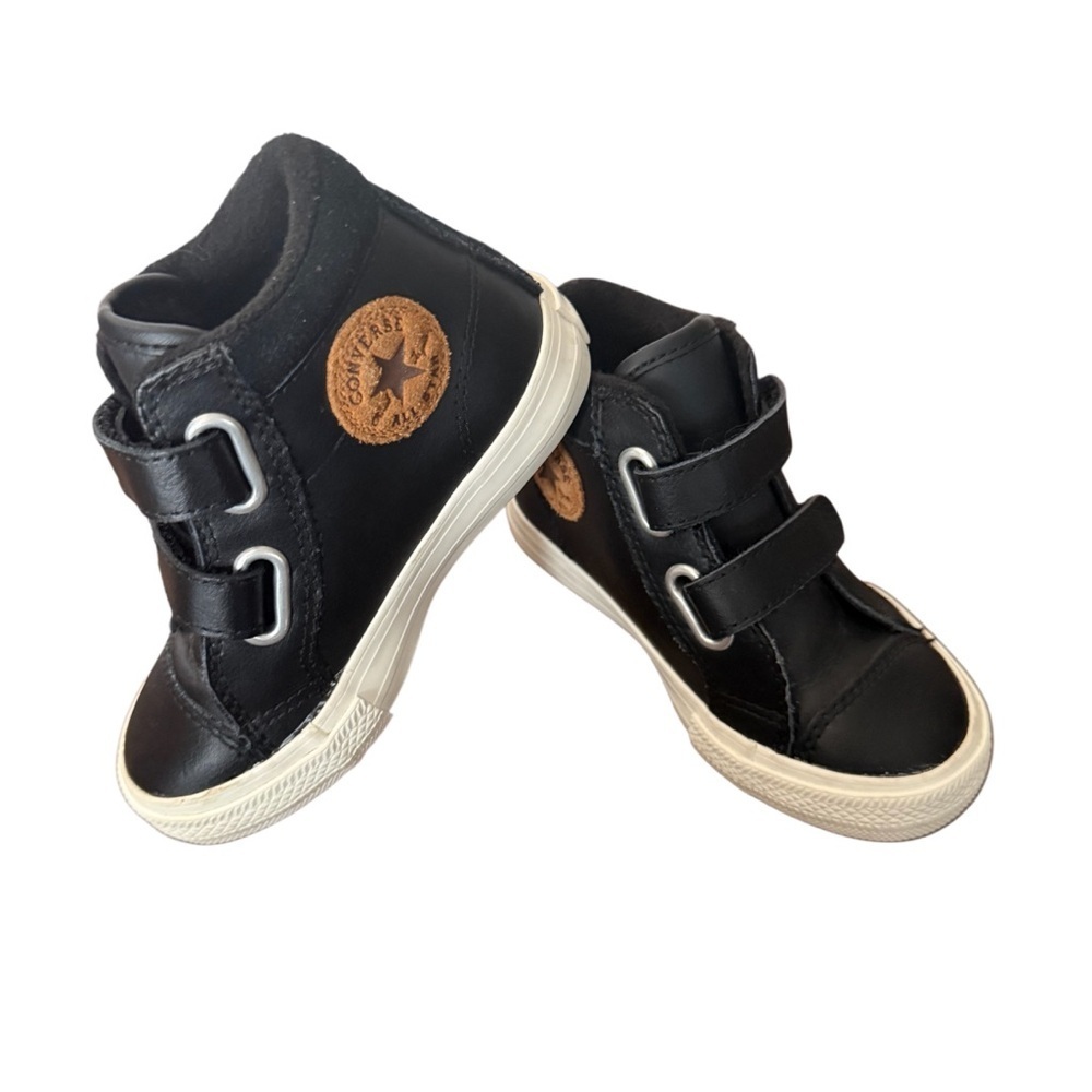 Converse Chuck Taylor All Star 2V Kids Black High-Top Sneakers-Size 7